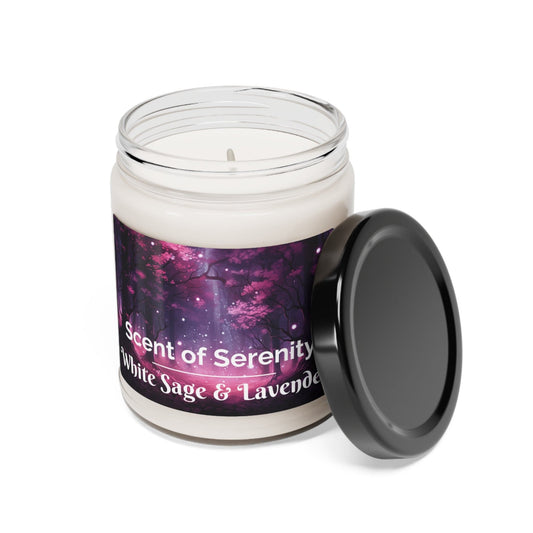 Scent of Serenity Aromatherapy Candle, 9oz White Sage + Lavender / 9oz