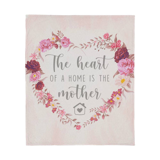 The Heart of A Home Is Mom Jersey Fleece Blanket