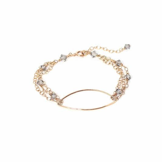 Oval Bracelet With Swarovski Crystals