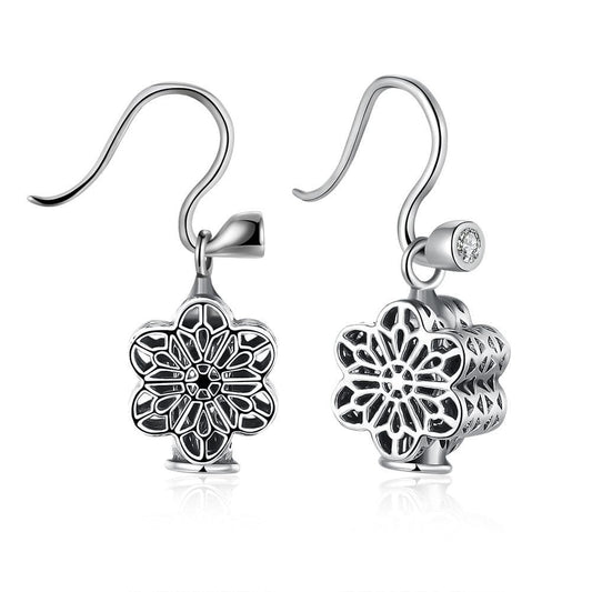 Flower Sterling Silver Drop Earring