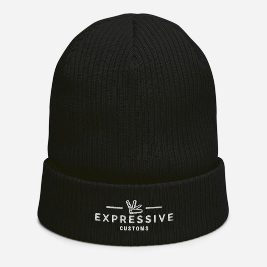 Expressive Customs Organic Ribbed Beanie Black