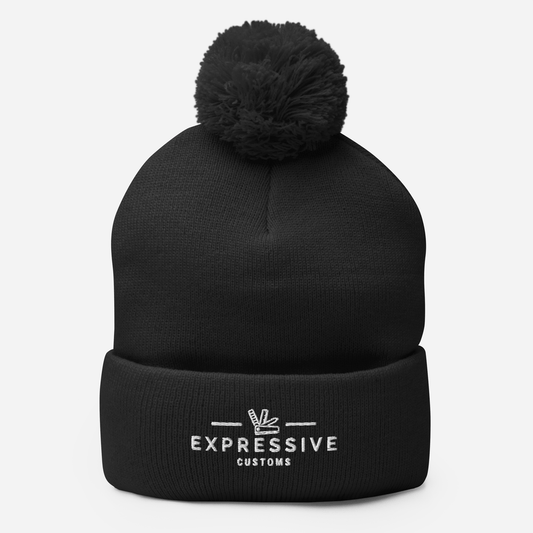 Expressive Customs Pom-Pom Beanie Black