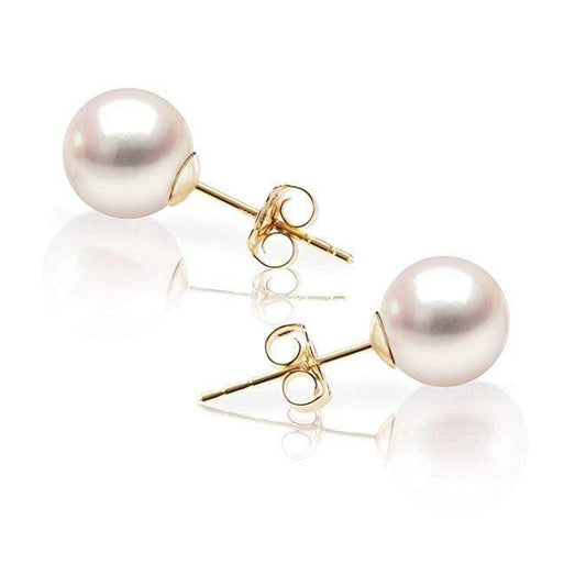 18K Gold Plated Pearl & Loe Bracelet Set with Pearl Stud Earrings