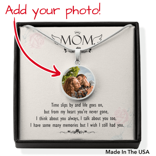 Time Slips By - Mom Rememberance Luxury Necklace (.316 Surgical Steel) / No