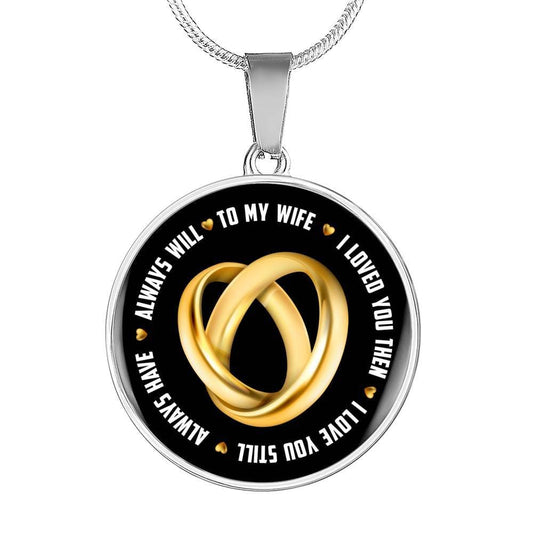 To My Wife Luxury Circle Necklace Luxury Necklace (Silver) / No