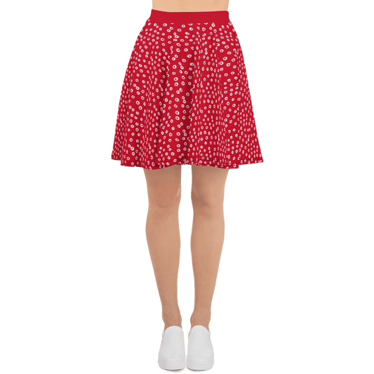 Red Open Dot Skater Skirt XS