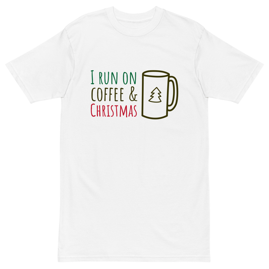 I Run On Coffee & Christmas Men’s tee White / S