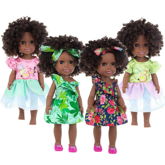 Simulation African Black Baby 35cm Afro Reborn Doll